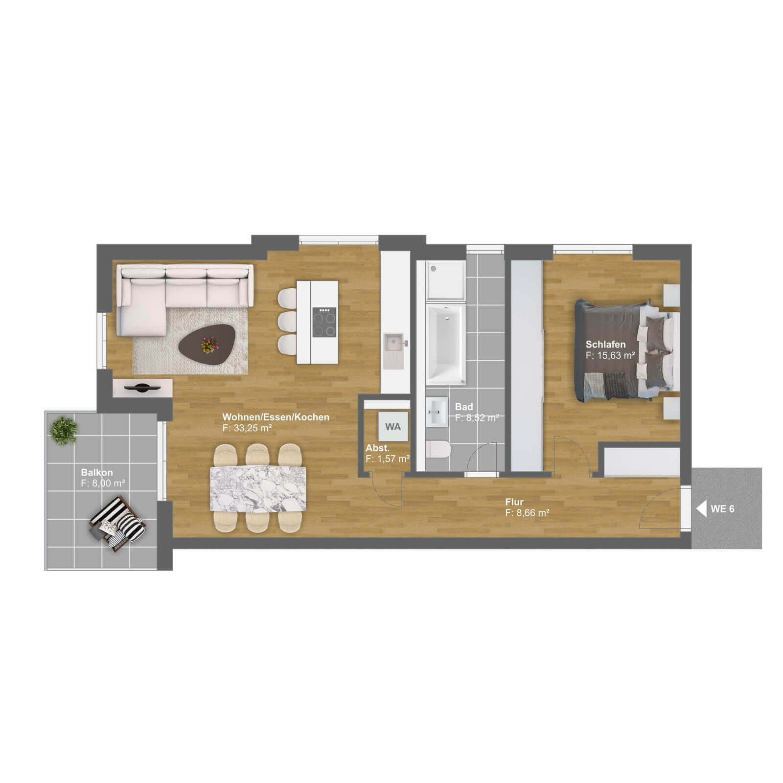Kleinere Wohnung (67.63 m2) mit Balkon (8.00 m2) in Villa Ohöchstadter 45, Oberursel, Deutschland
