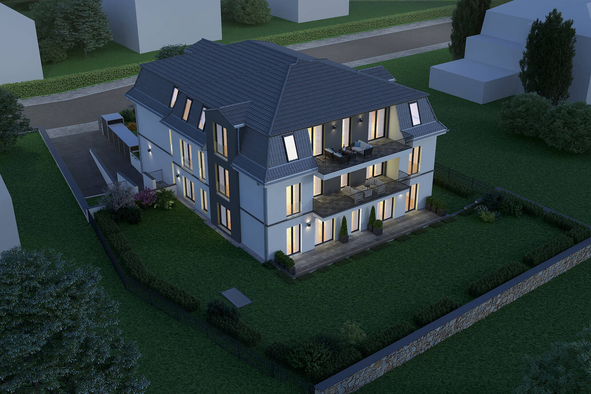 Villa Ohöchstadter 45 mit 8 Eigentumswohnungen und 11 Tiefgaragen-Stellplätzen